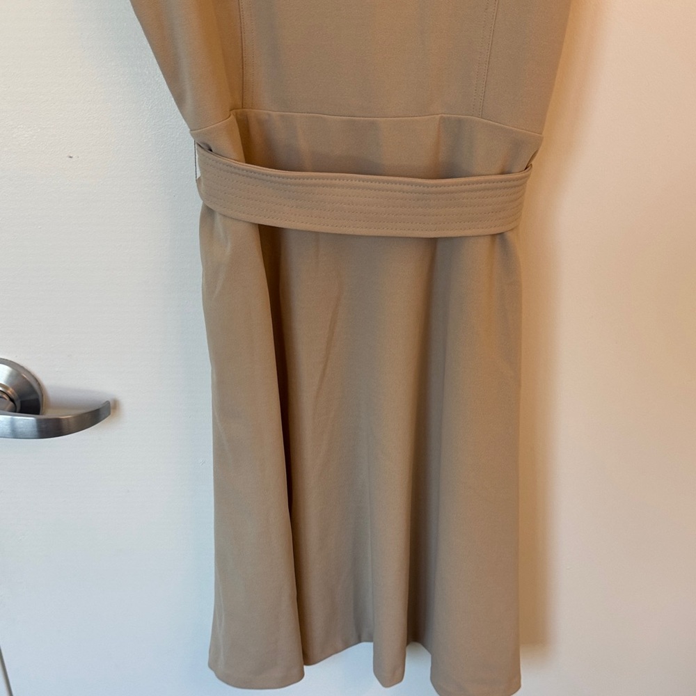 Tommy Hilfiger Beige Midi Dress with Belt - Picture 4 of 7